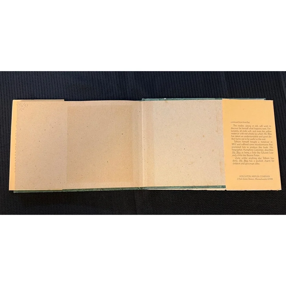 Mr. Bliss J. R. R. Tolkien Hardcover + Dust Jacket 1st American Edition 1983